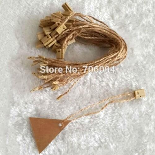 1000pcs/lot hemp hang tag string in apparel, jute hang tag strings cord for garment,stringing price hangtag or seal tag