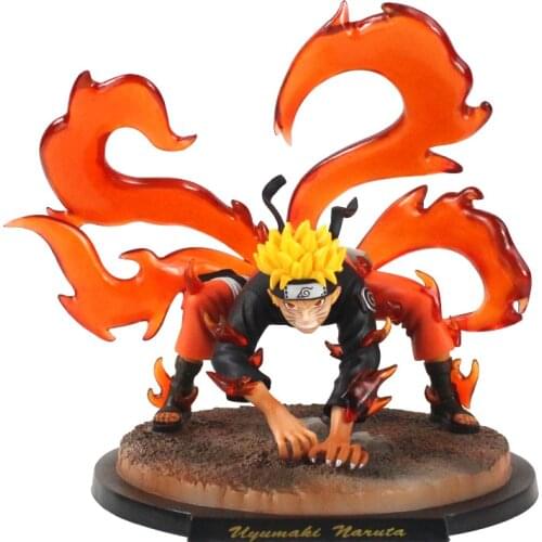 19cm Naruto Shippuden Uzumaki Naruto Fox Tailed PVC Model Figure Toys Dolls