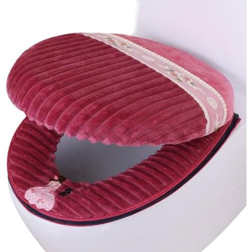 2pcs Toilet Seat Cover Set Bathroom Soft Thicker Warmer Toilet Seat Pads Plush Mat Lid Pad Home Decoration Accessories Bedit Mat