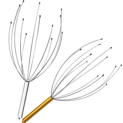 JIAHAO 2Pcs Head Wire Massage Claw Octopus Scalp Massage Claw Clear Vein Soothing Brain Refreshing Head Relaxing Massage Tool