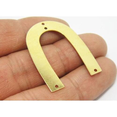 Brass U connector 35x27x0.6mm U shaped Raw brass earrings charms Geometric pendant 4 Holes -20pcs R727