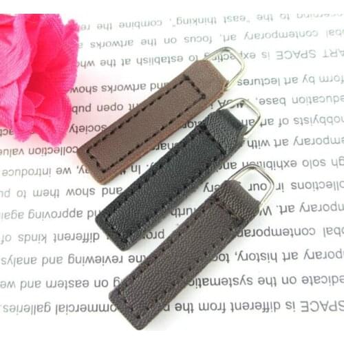 30 PCS/LOT PU Leather Zipper Head Pull Puller Rectangular for Wallet Handbag Bag TRAVEL BOX CLOTHES SEWING ACCESSORIES