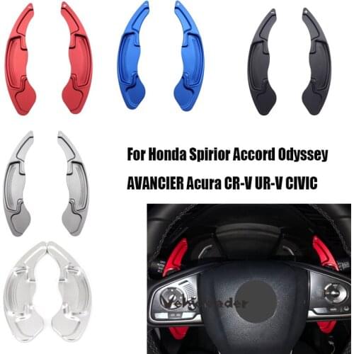2Pcs Aluminum Steering Wheel Shift Paddle Shifter Extension For Honda Spirior Odyssey Accord Acura CDX CR-V CIVIC UR-V 2015-2018