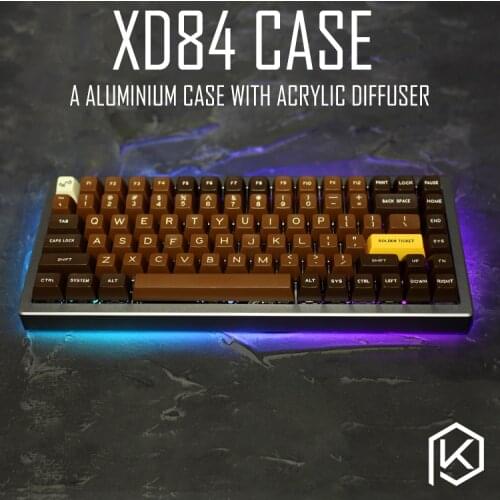 Anodized Aluminium case for eepw84 xd84 custom keyboard acrylic panels diffuser can support Rotary brace supporter