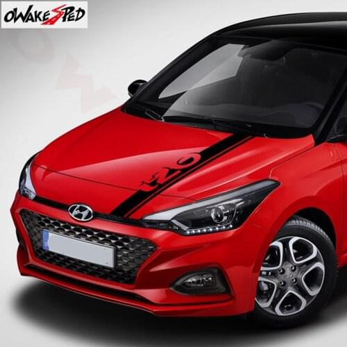 Car Sport Styling Stripes Stickers Cover Engine Bonnet Hood Decor Decal Auto Vinyl Body Decals Stickers For Hyundai i20