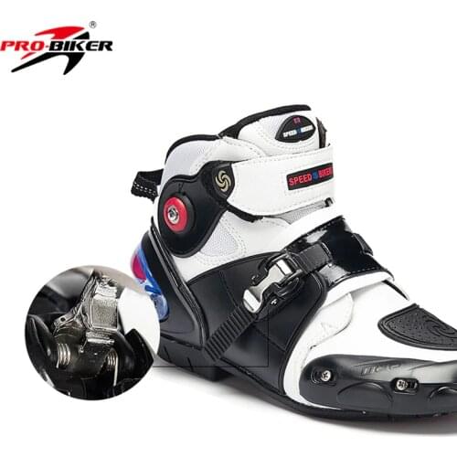 Pro Motorcycle Boots Motorbike Sport Short Microfiber Leather Probiker Racing Ankle Riding Shoes Motocross Moto Non-Slip Shoes