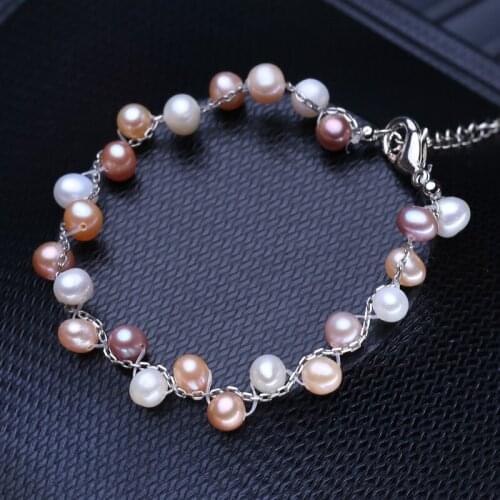 Natural Freshwater Pearl Bracelets White Pearl Bracelets for Woman Adjustable Bohemia Wedding Party accessories wholesale new