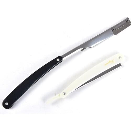 Stainless Steel Hair Razor And Blades Antique Black Folding Shaving Knife Straight Razor Holder Men Shaving Barber Tools