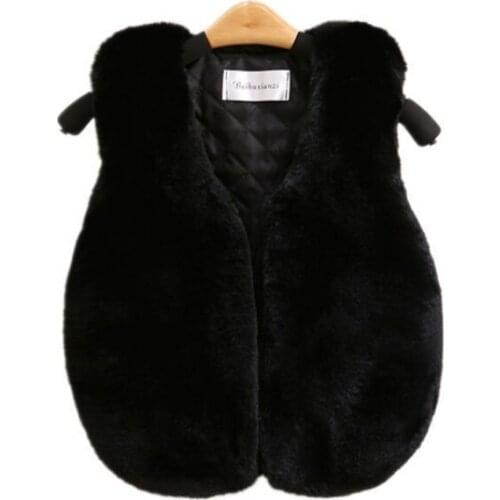 Children Girls Faux Fur Vest Autumn & Winter Fashion Thick Warm Colorful Waistcoat Kids Outerwear Baby Girl Christmas Clothes