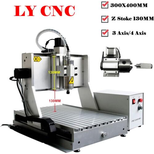 CNC 3040Z 2200W Engraving Milling Machine 800W 1500W Water Cooling Spindle 4 Axis USB for Woodworking Router Metal Engraver Kit