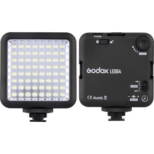 Godox 64 LED Video Light for DSLR Camera Camcorder mini DVR as Fill Fotografia Lighting for Macrophotography Nikon Canon Sony