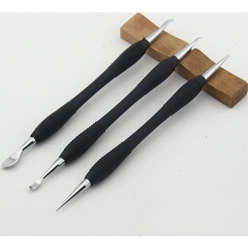 Quality Leathercraft Tool pure steel head silicon handle Modelling Spoon & Carving Craft Hand Made Leather Tools Leather & PMC