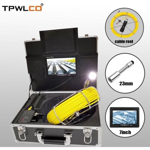 20/30/40/50M 720P Cable Pipe Video Camera Inspection Sewer Endoscope 23mm 7inch Display Monitor