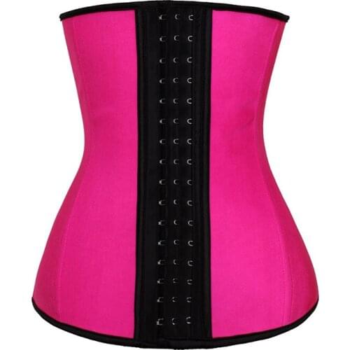 High Quality 3 Hooks Slimming Body Shaper Waist Trimmer Belt 9 Steel Boned Underbust Corset Latex Waist Trainer for Weight Loss