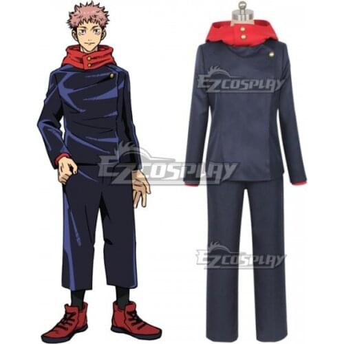 Jujutsu Kaisen Sorcery Fight Yuji Itadori Anime Ver.Deep Blue Uniform Set Halloween Suit Adult Outfit Cosplay Costume E001