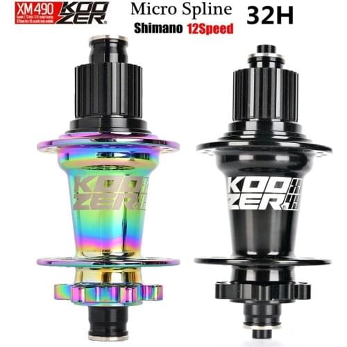 Colorful KOOZER XM490 PRO MS 12 Speed Micro Spline MTB Hubs Mountain Bike Disc Brake hub 4 Bearing 12s MS Hub 32 Holes Hubs