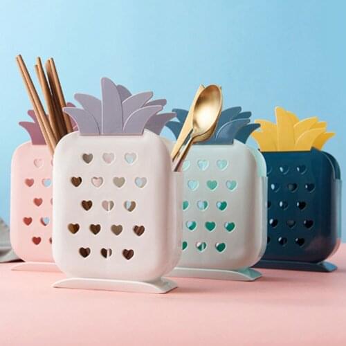 Kitchen Storage Rack Pineapple Drain Chopsticks Cage Plastic Chopsticks Spatula Spoon Hanging Basket Cage High Quality Durable