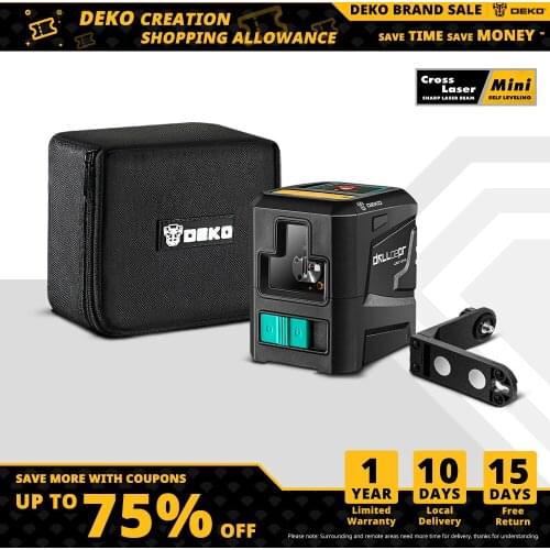 DEKO Laser Level NEW Cross Lines Laser Self-Leveling Horizontal&Vertical with Magnetic Bracket 650nm/520nm--DKLL02PR/DKLL02PG