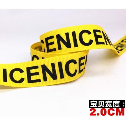 New 2cm four-color 1 meter printed "NICE" English letter decoration Ribbon clothing diy handmade accessories letter streamers