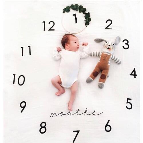Cute Milestone Photography Newborn Infant Baby Blanket Monthly Flowers Numbers Photo Prop UK Photo Props Accessories