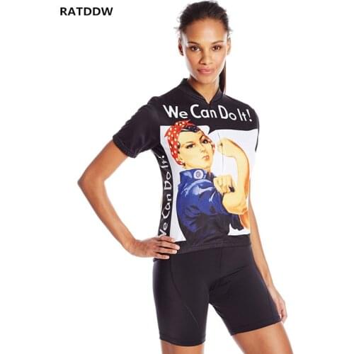 We can do it Women cycling jersey short sleeve Bicycle Jerseys cycling clothing /Sportswear bike clothes Quick-Dry