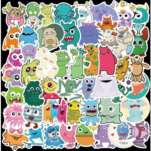 10/50pcs Cartoon Little Monsters Stickers for Guitar Luggage Skateboard Phone Luggage Aesthetic DIY Decals Stickers Children Toy