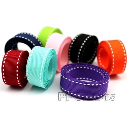 Solid Stitch Grosgrain Ribbon 3/8" 9mm 5/8"16mm 7/8"22MM 1 Inch 25mm Wedding DIY Red White Black