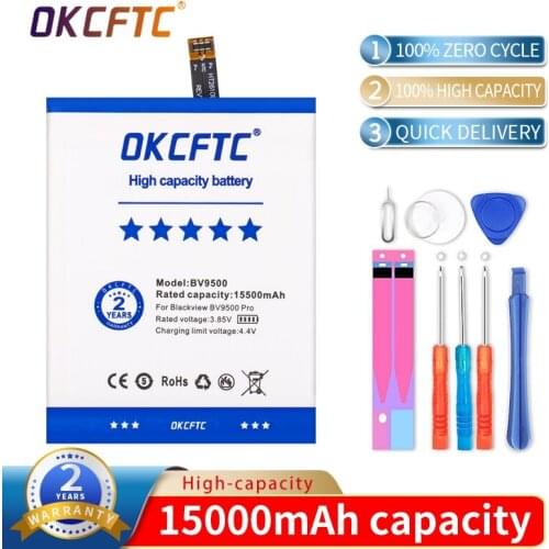 OKCFTC NEW Original 15000mAh BV 9500 Battery For Blackview BV9500 Pro MT6763T 536380 Phone +Tracking Number