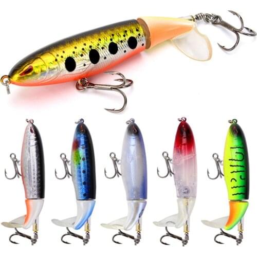 Phat Fish 1PC Whopper Popper 10cm/14cm 13g/35g Fishing Lure Artificial Bait Hard Soft Rotating Tail Tackle Geer Pesca