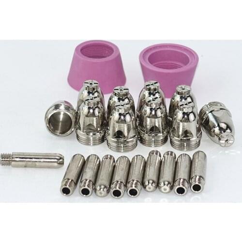 22pcs AG60 Plasma Cutting Torch Consumables SG55 Cutting Gun 60A Plasma Cutting Machine Shield Cup Nozzle Electrode