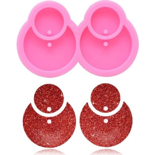 DIY Crafts Jewelry Pendant Making Tool Keychain Casting Silicone Mould Shiny Mirror Earrings Epoxy Resin Mold W0YA