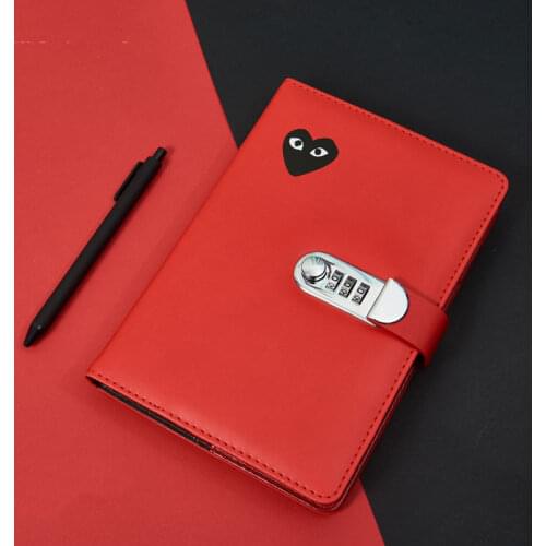A5 Portable Password Notebook Lock Notepad PU Leather Lock Diary Traveler Notepad Agenda Journal Planner School Stationery Gifts