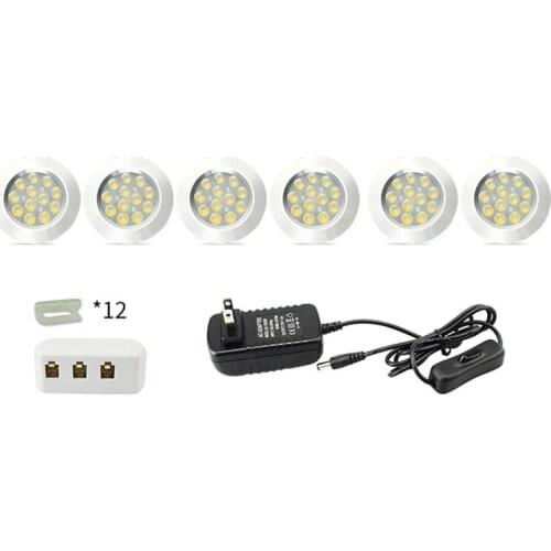 Dimmable 12V Under Cabinet Light LED Puck Lights Wireless Downlight Spotlights for Under Counter,Shelf Furniture Kitchen Lights