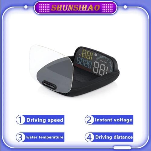 Ouchuangbo C600 HUD head up display OBD2 windshield speed projector safety alarm water temperature overspeed RPM voltage