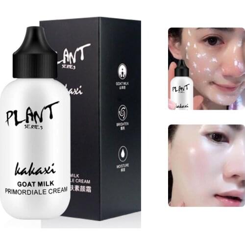 Professional Lazy Face Foundation Cream Goat Milk Revitalizing Full Coverage Waterproof Makeup Base Brighten Cover Dark Circles