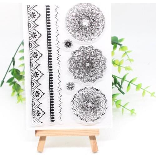KSCRAFT Mandala Transparent Clear Silicone Stamps for DIY Scrapbooking/Card Making/Kids Crafts Fun Decoration