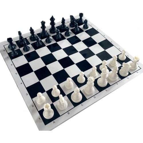 25cm Wooden Chess Set 2 in 1 Anti-corrosion PS with Chessboard Draughts Chess Pieces for Outdoor Indoor Game Set For Kid