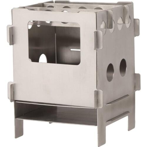 Camping Stove Camp Wood Stove Lightweight Portable Stainless Steel Burning Backpacking Stove Heater for Outdoor Hiking