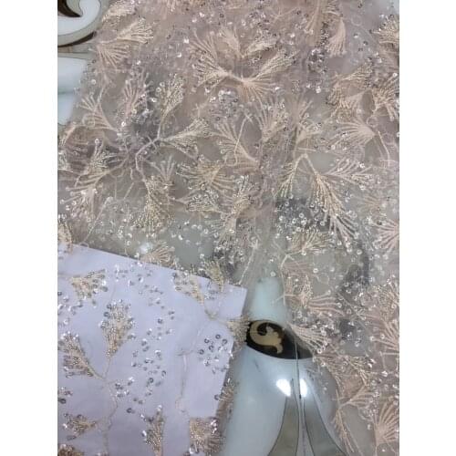 Stock 5yards/bag Picture color ST55# good quality sequin tulle mesh lace fabric for bridal wedding dress/sawing Free shipping