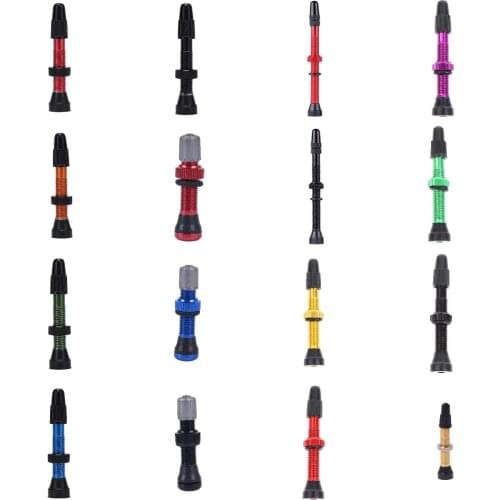 Bicycle Valve for Compatible Road MTB Bicycle Tubeless Tires Brass Core Alloy Stem Tubeless Sealant