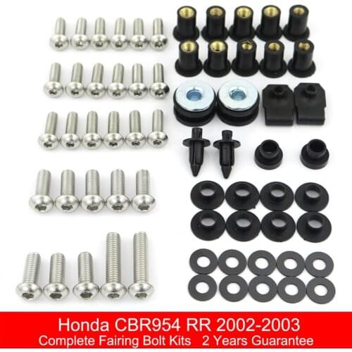 Fit For Honda CBR954RR 2002 2003 Motorcycle Complete Full Fairing Bolt Kit Clips Body Screws Stainless Steel