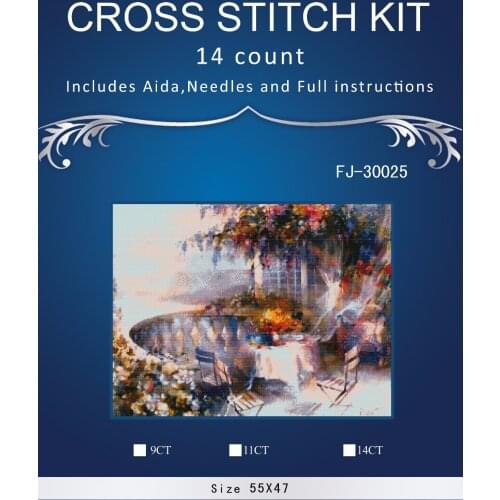 Top Quality Lovely Hot Sell Counted Cross Stitch Kit Old World Holiday Ornaments Similar DMC fj-30025 coffee park