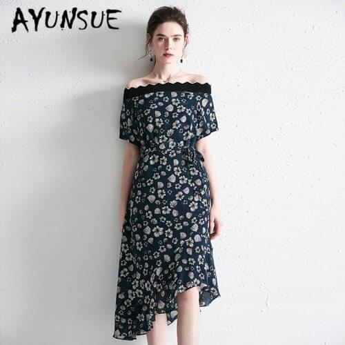 Summer Dress 2020 Vintage Elegant Party Midi Dress Women Clothes Real Silk Dresses Sexy Women Dress Vestidos Fsz-19017 YY2976