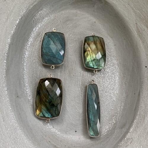 1pcs 925 silver labradorite section 31.1mmX21.6mm or 41.2mmX11.4mm