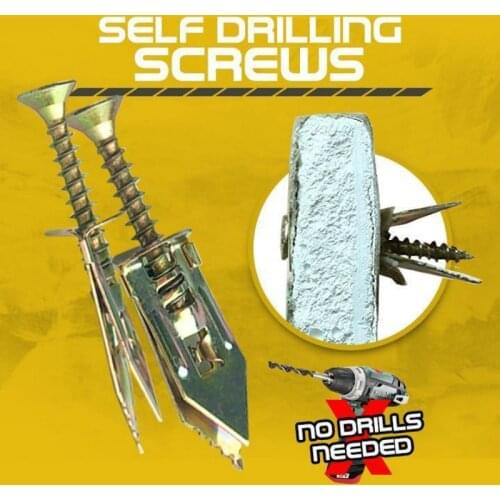 18Pcs Expansion Drywall Anchor Kit With Steel Expansion Screws Self Drilling Wall Home Pierced Special For Plastic Gypsum Board