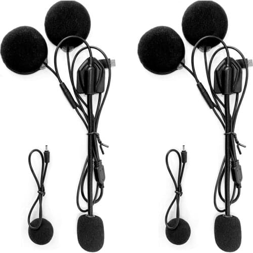 2pcs Maxto M2 M3 Accessories Headphone Microphone 2 in1 Earphone for Motorcycle Full Half Face Integral Open Helmet Intercom