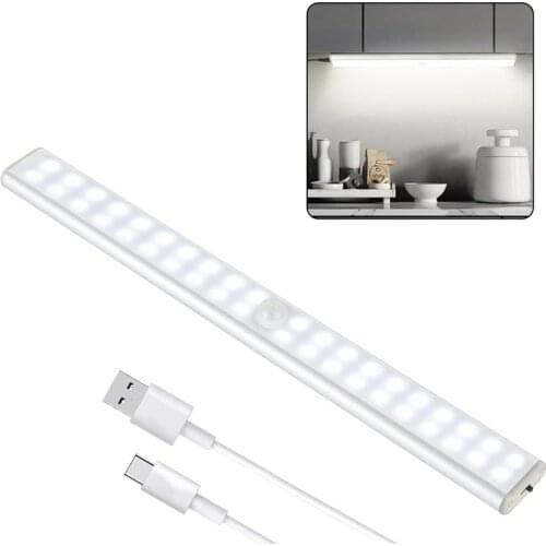 24 40 60 LED Motion Sensor Light Security Wall Lamp Toilet Lights USB Rechargeable LED Night Light for Closet Stair Kitchen