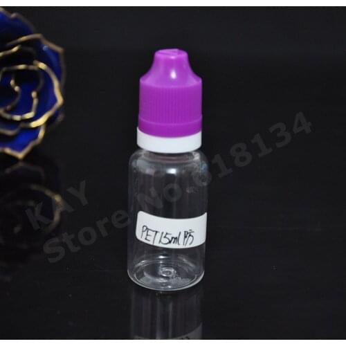 3800pcs 0.5 OZ / 15ml PET plastic dropper bottle with childsafety cap for liquid essential oil