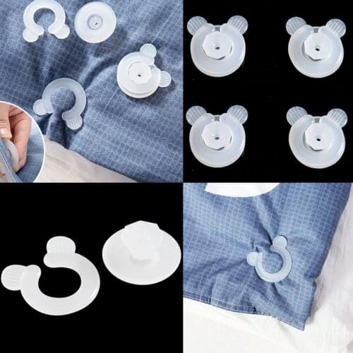 4PCS Durable White Plastic Duvet Holder Quilt Gripper Bed Sheet Clip Blanket Cover Fastener Comforter Clamp Home Bedroom Tools