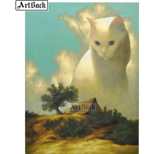 5D Diamond Painting Cat Cloud Picture Full Square Drill Resin 3d Diamond Embroidery Rhinestone Mosaic Decoration ARD269